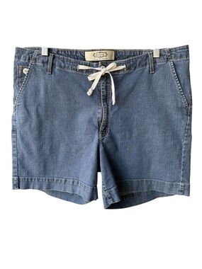 Merona Shorts Denim Drawstring Light Wash Denim Pockets Stretch Summer Size 18